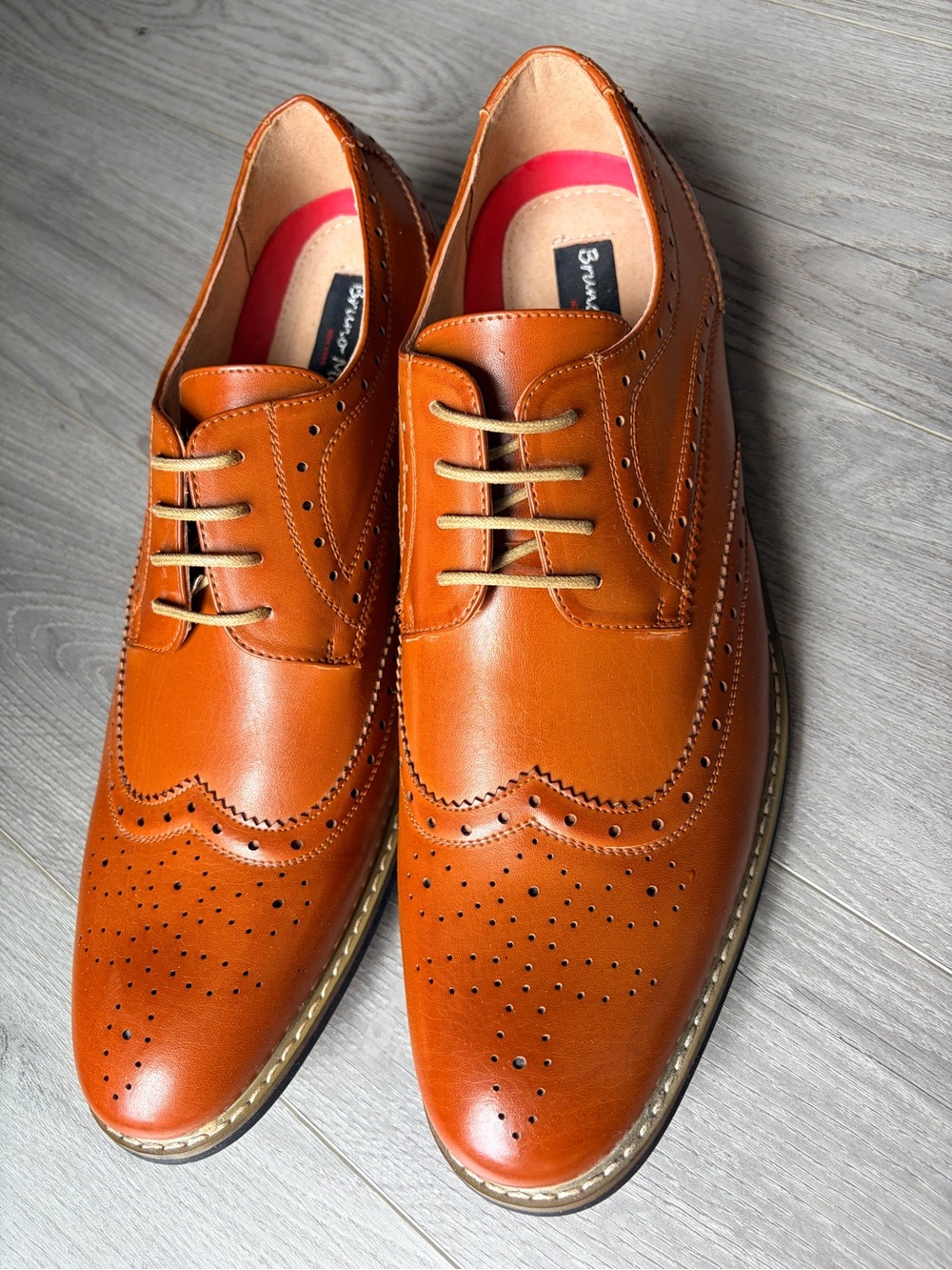 New! Bruno Marc Men's Prince Classic Oxford Shoes, Size 13, Luggage Colour. - Picture 3 of 9